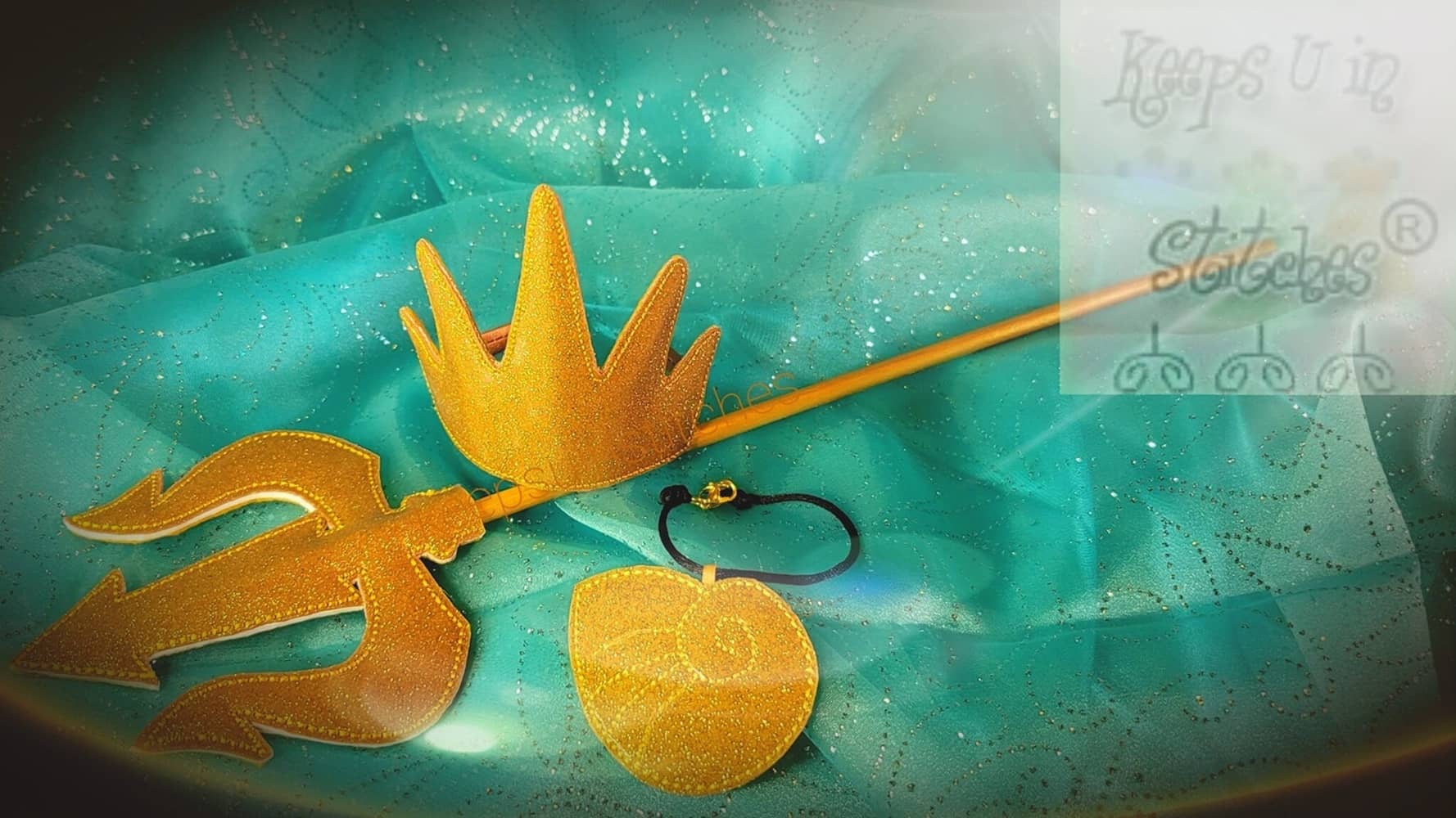 KUiS~Exclusive~Ltd. Ed. Doll Collector's Costume Crown & Accessory Line: 18 inch Doll SiZE Custom The Little Mermaid Inspired URSULa CRoWN-TRiDENT-CoNCH Shell NECKLaCE SeT! - Image 3