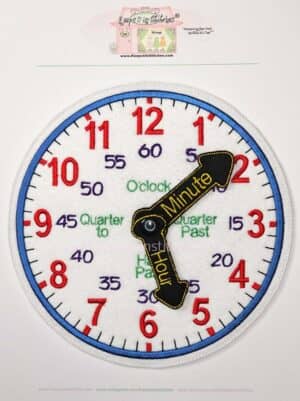 KUiS Exclusive Custom Handmade Felt Embroidered Teaching Clock - Moving Hands!